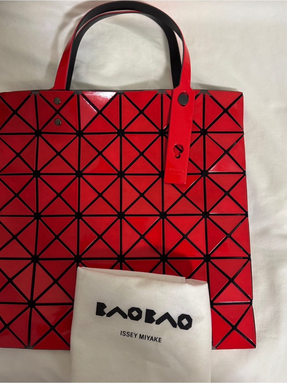 BAO BAO Issey Miyake Red Tessellated Tote